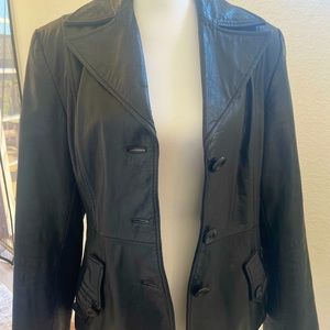 Guess black genuine leather jacket